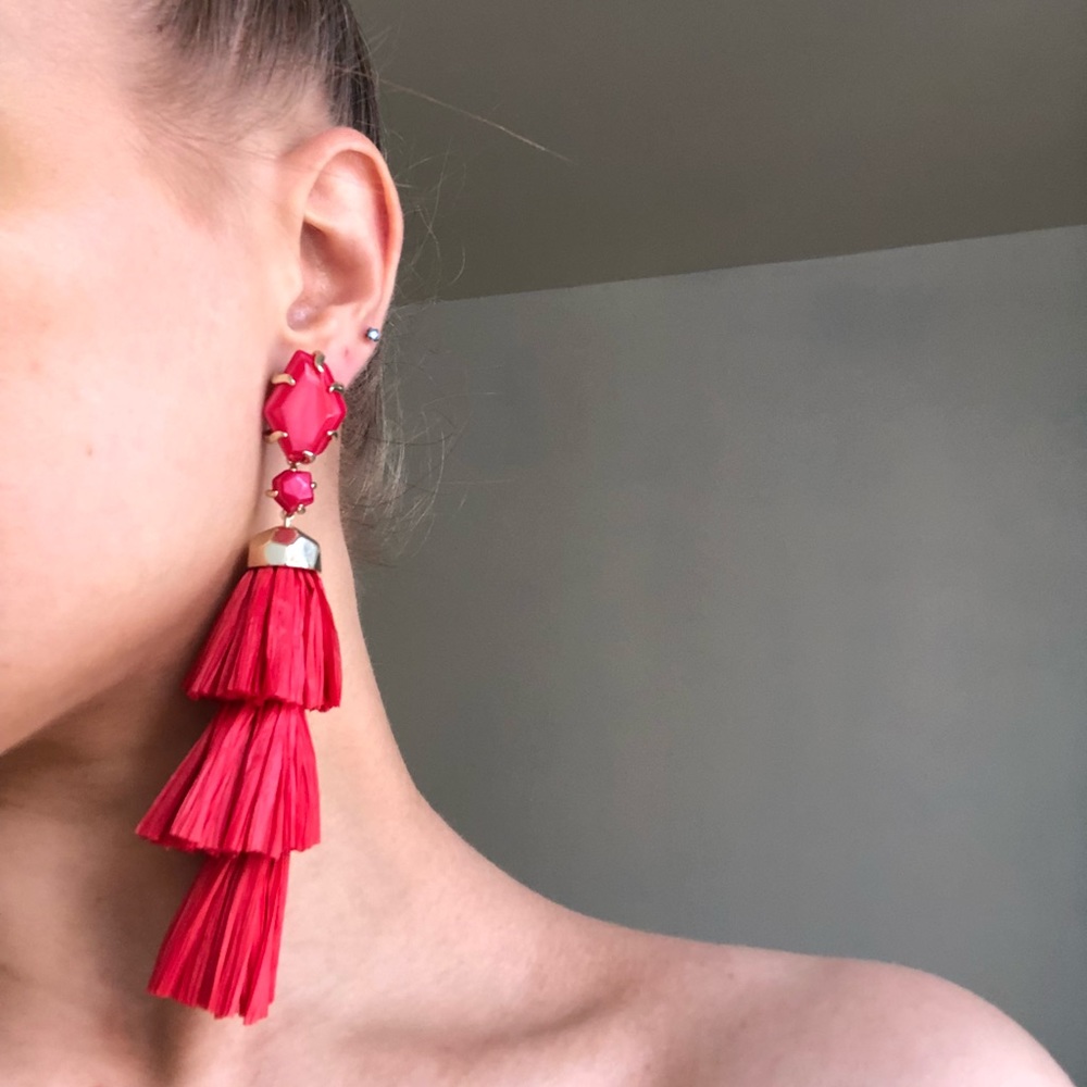 Kendra Scott Red Denise Statement Earrings